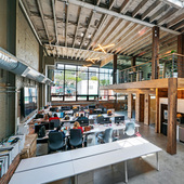 Wooden Lined Open Office